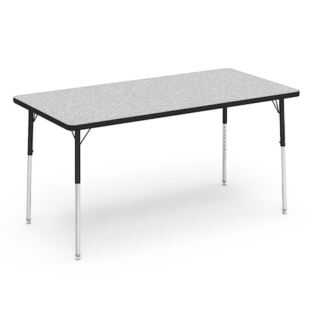 Virco 60 in. W, 30 in. L, 22-30 in. H, Grey Nebula Top / Black Edge 483060
